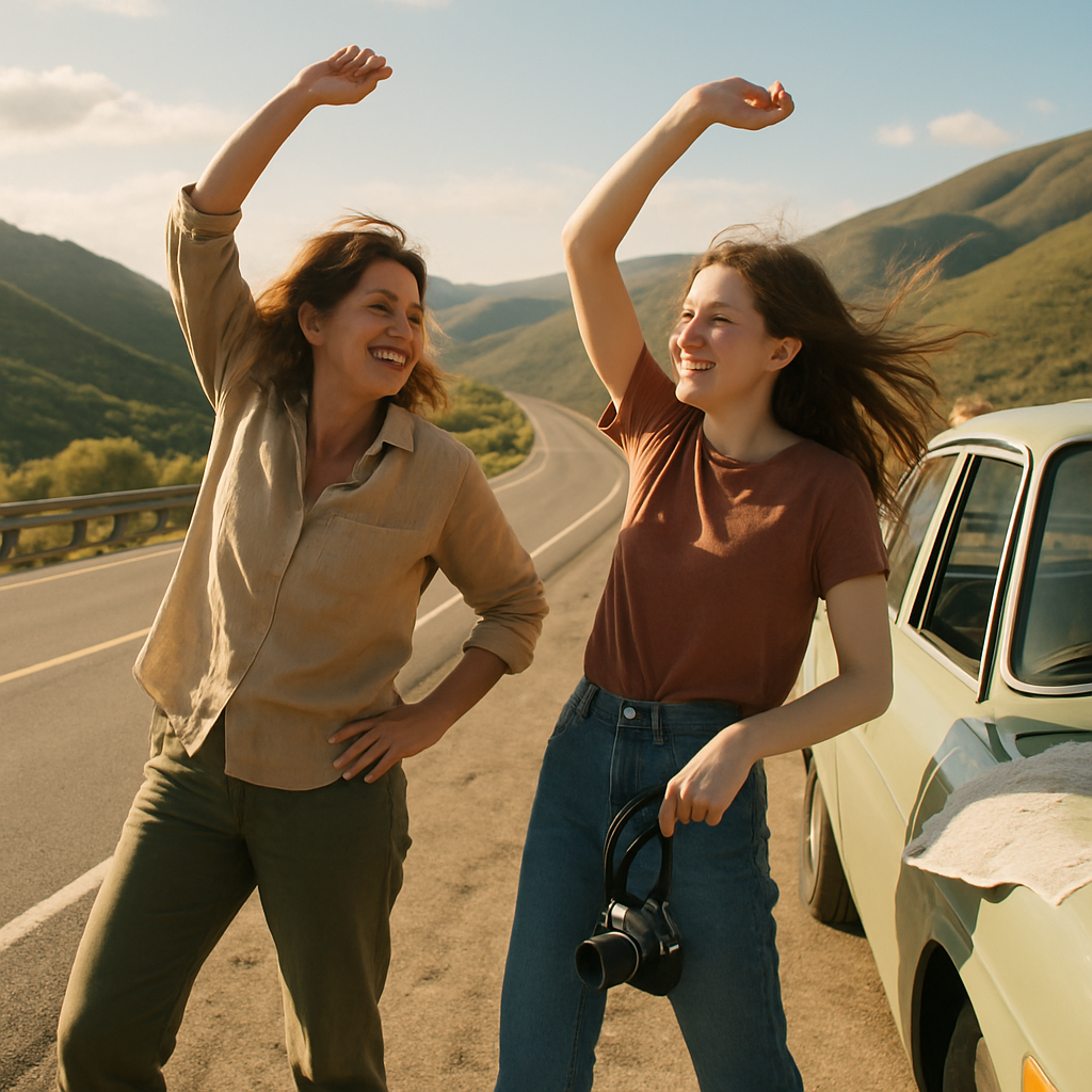 Mother And Teen Road Trip Stop Paint by numbers kits