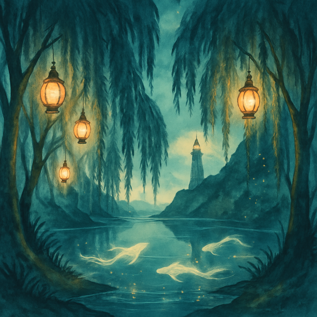 The Willow Lantern Cove paint by number