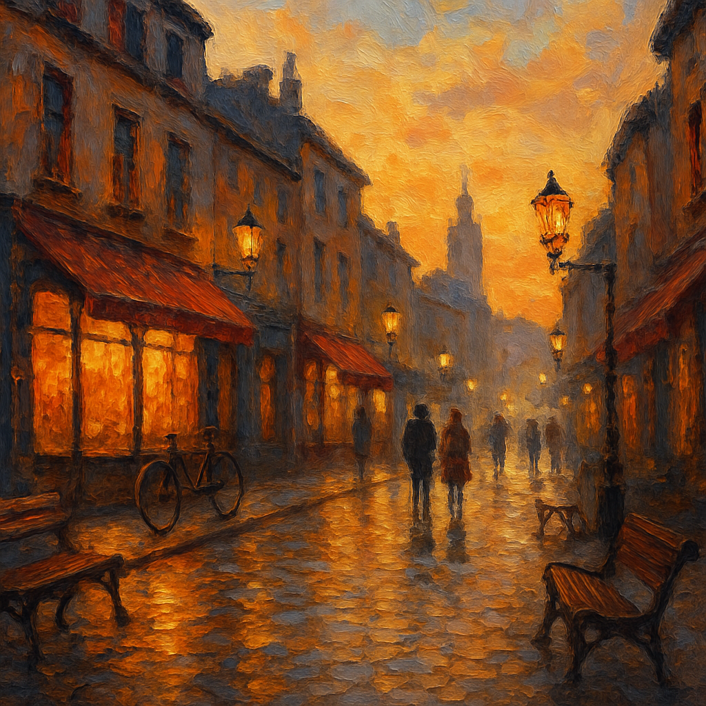 Cozy Sunset Lane painting number kit