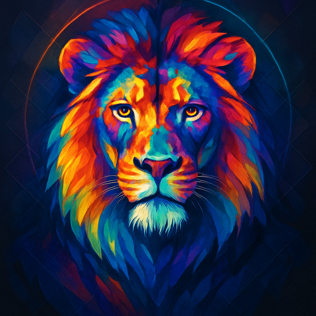 Prismatic Lion Portrait DIY paint by numbers