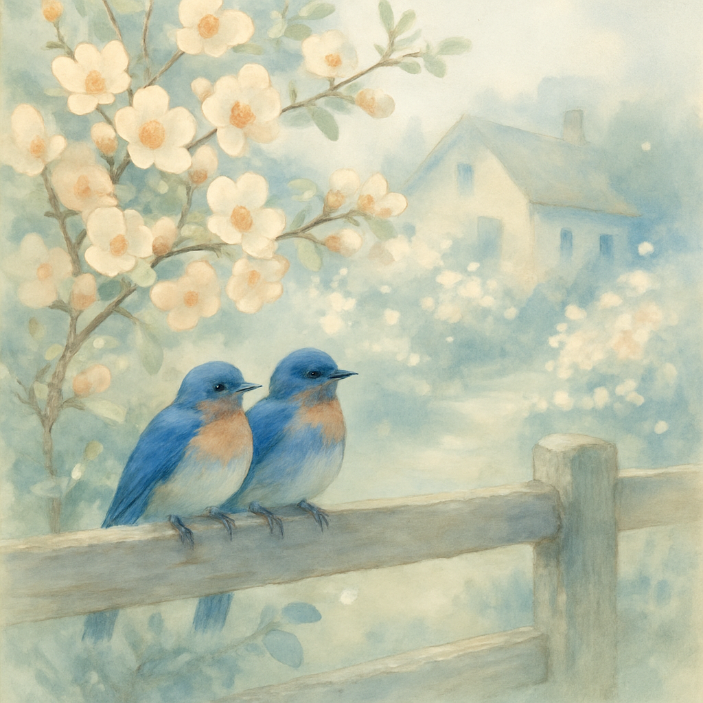 Bluebird Garden Window painting number kit