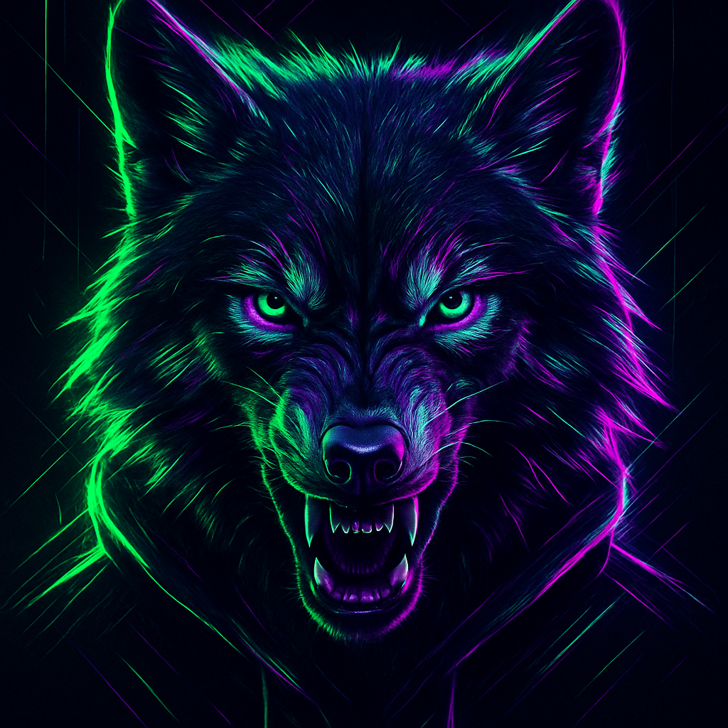 Electric Wolf In Neon Numbered painting kits