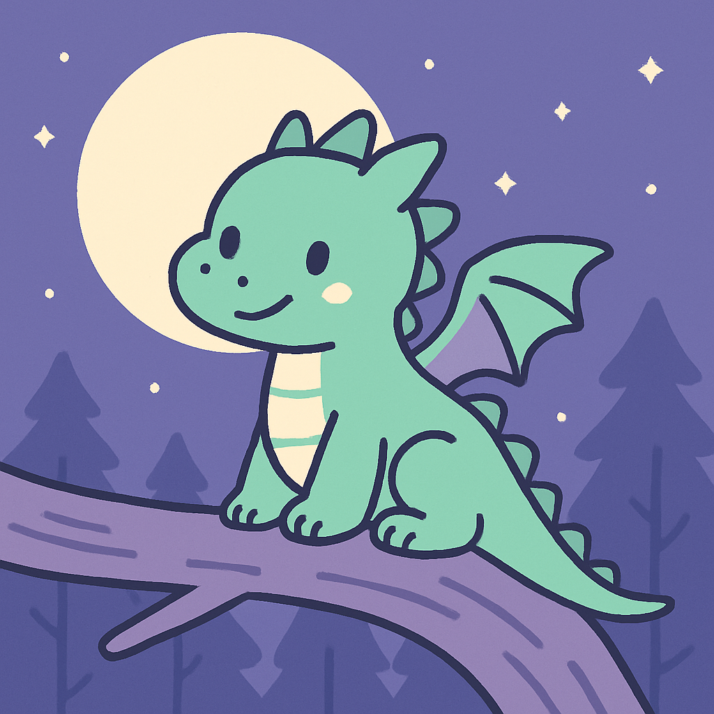 Forest Dragon Of The Moon Paint by numbers art