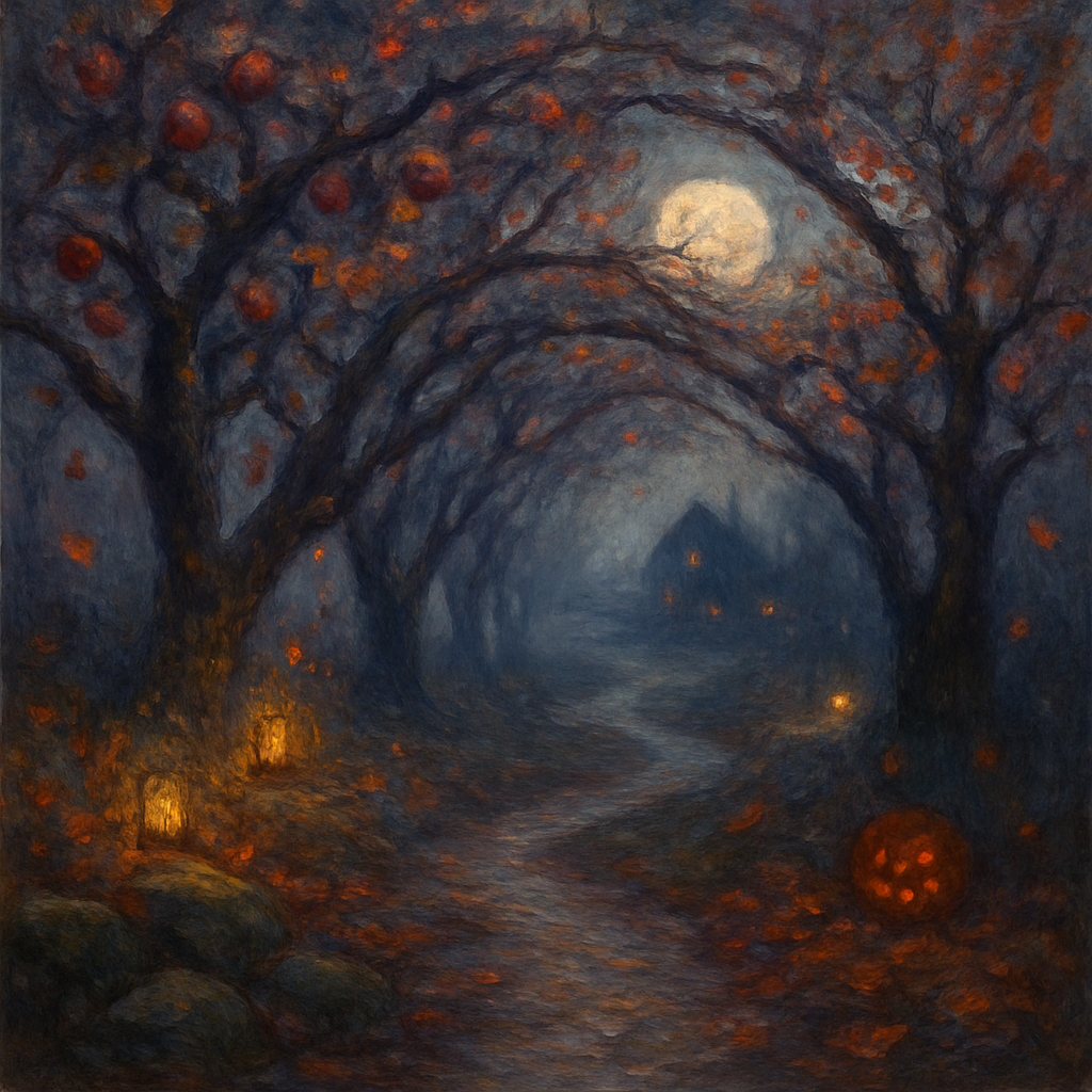 Haunted Orchard Path Painting by numbers kit