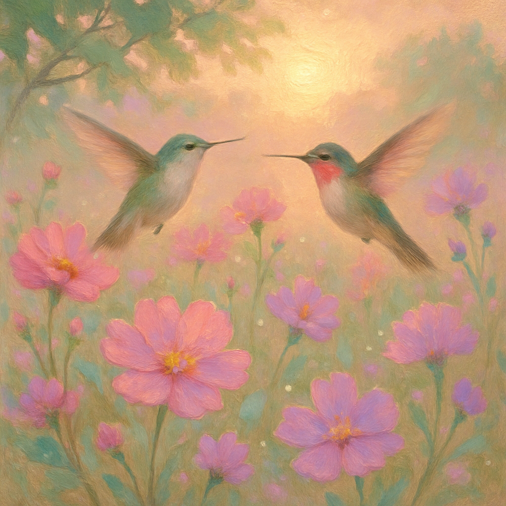 Hummingbird Tea Hour Painting by numbers kit
