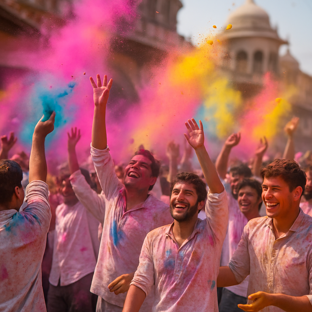 Holi Powder Celebration In Mathura DIY paint by numbers
