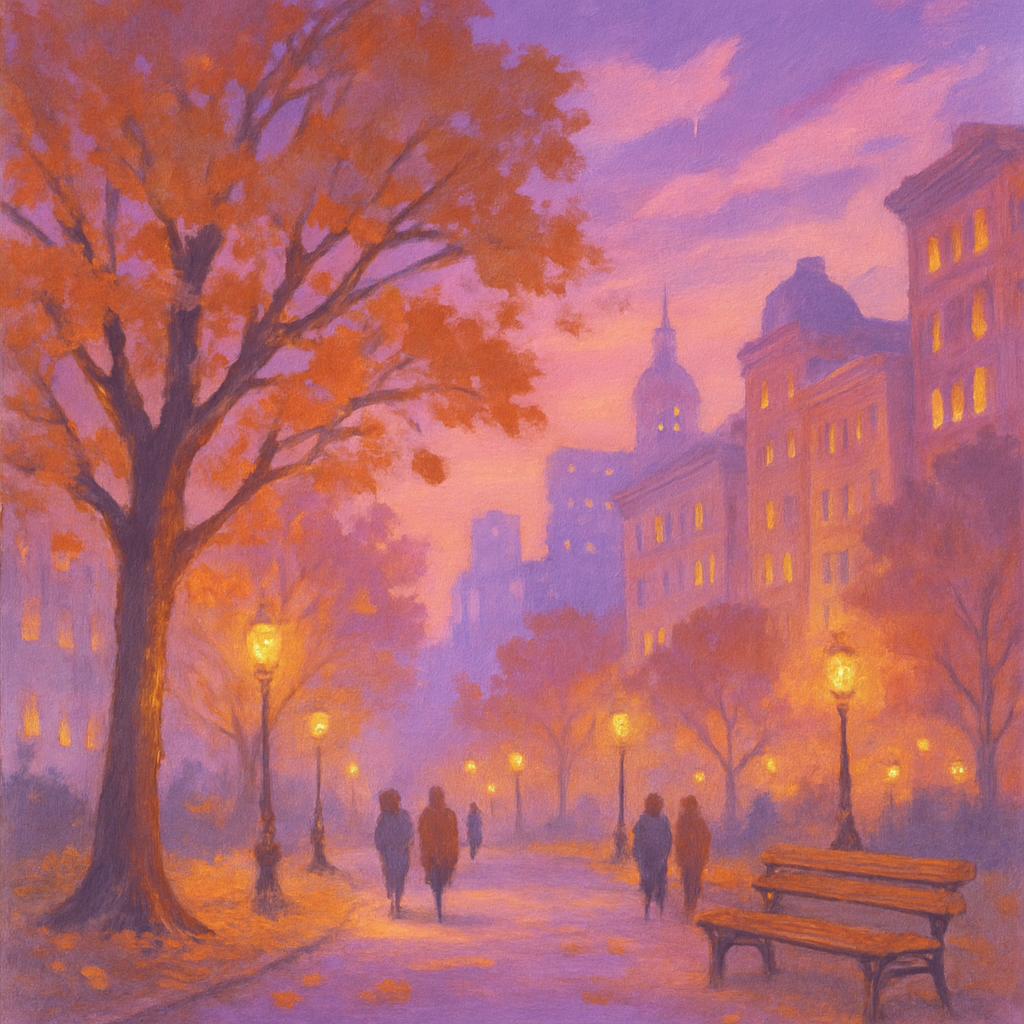 Boulevard In Pastel Dusk Number painting