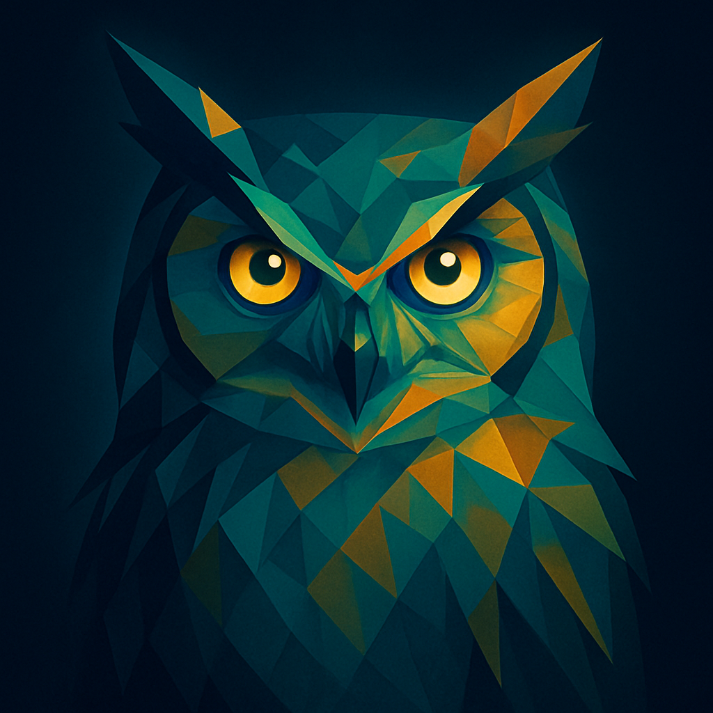 Midnight Owl Geometry Number painting