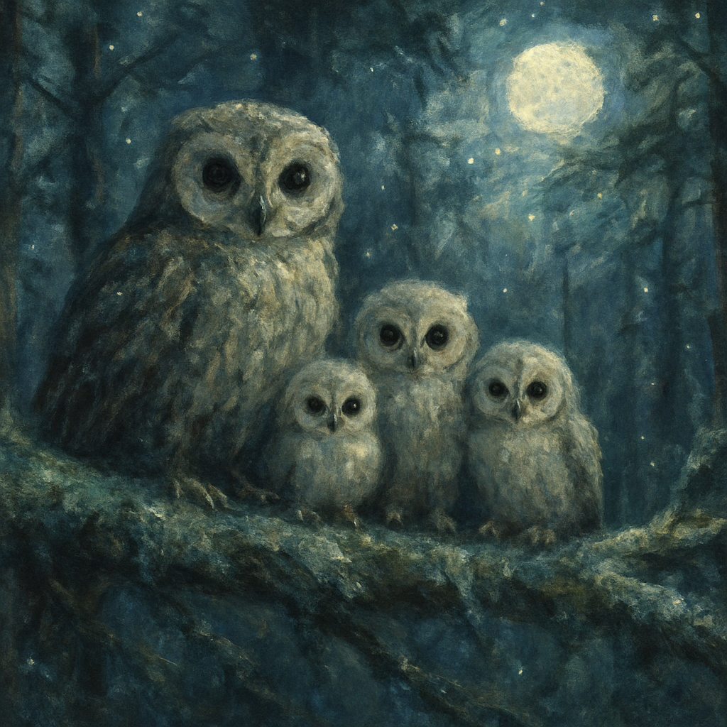 Woodland Owl Moonlight Painting by numbers kit