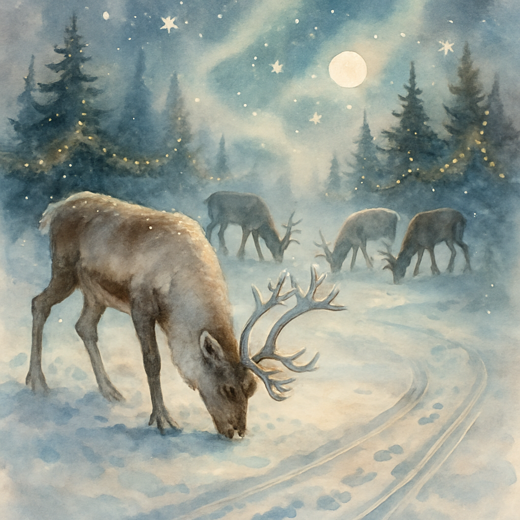 Starlit Reindeer Clearing Numbered painting kits