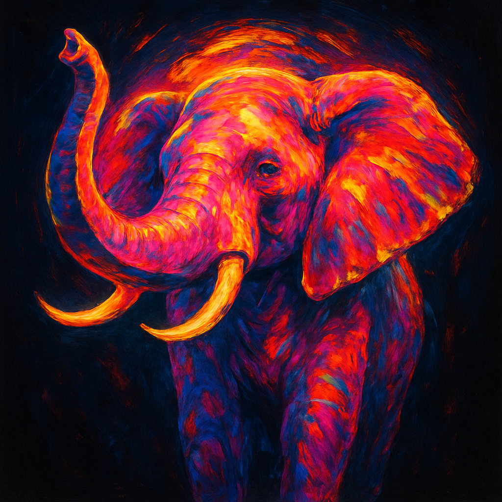 Regal Elephant Color Block paint by color