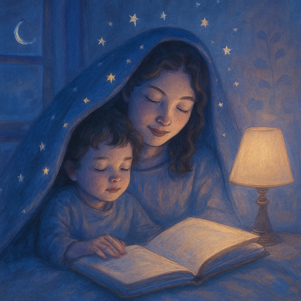 Bedtime Story Under Starlit Blanket Paint by numbers kits
