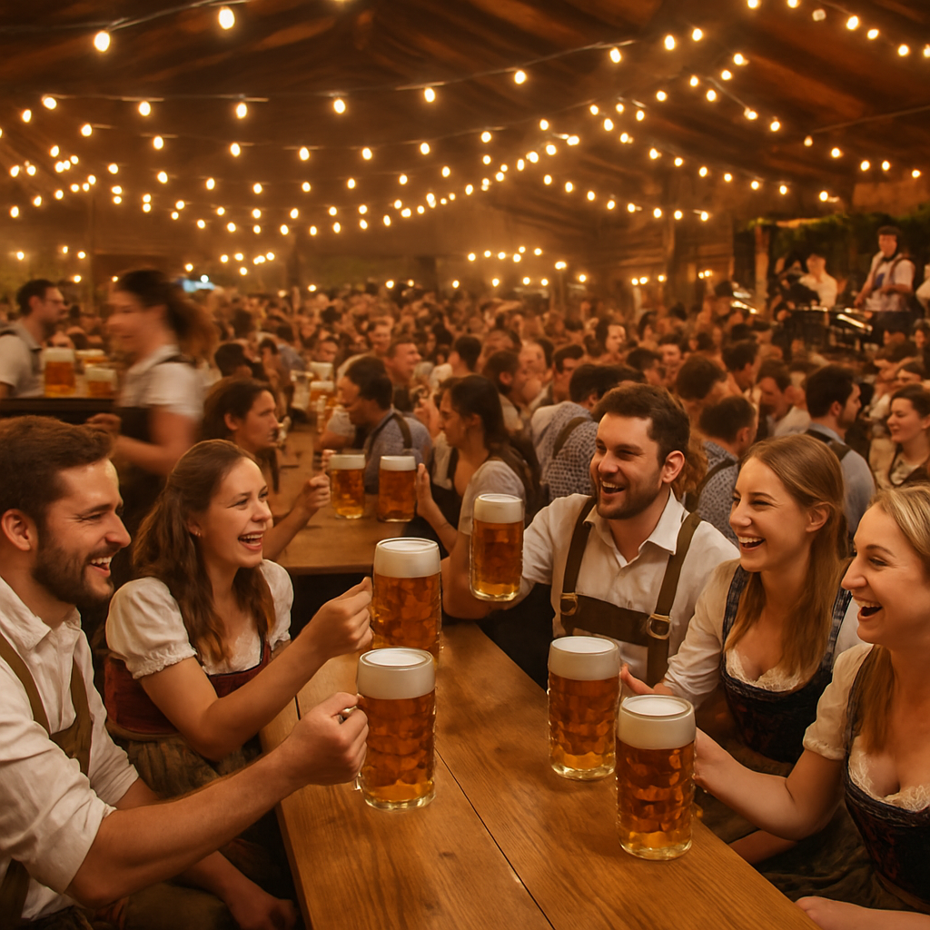 Oktoberfest Beer Tent Raise Their Steins Number painting