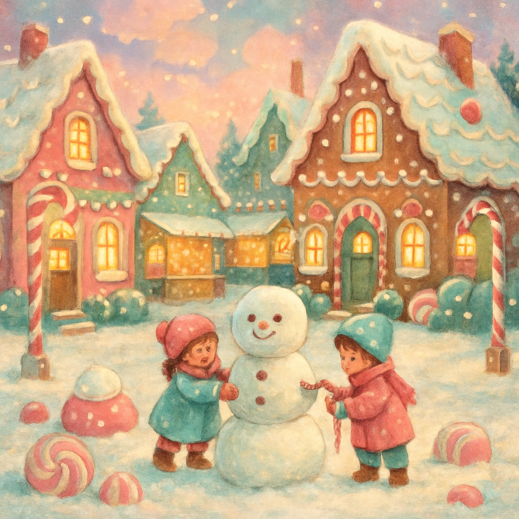 Gingerbread Lane Twilight paint by number