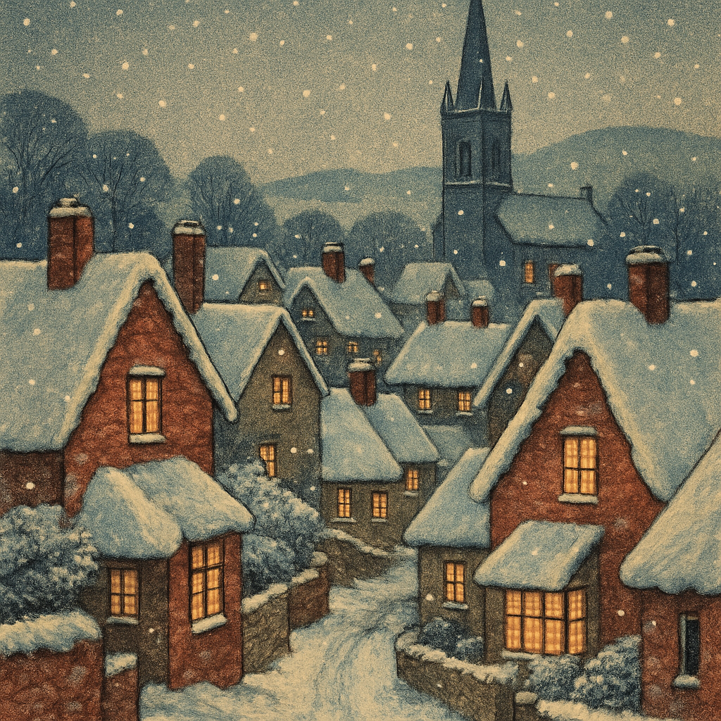 Village Under Falling Stardust paint by numbers