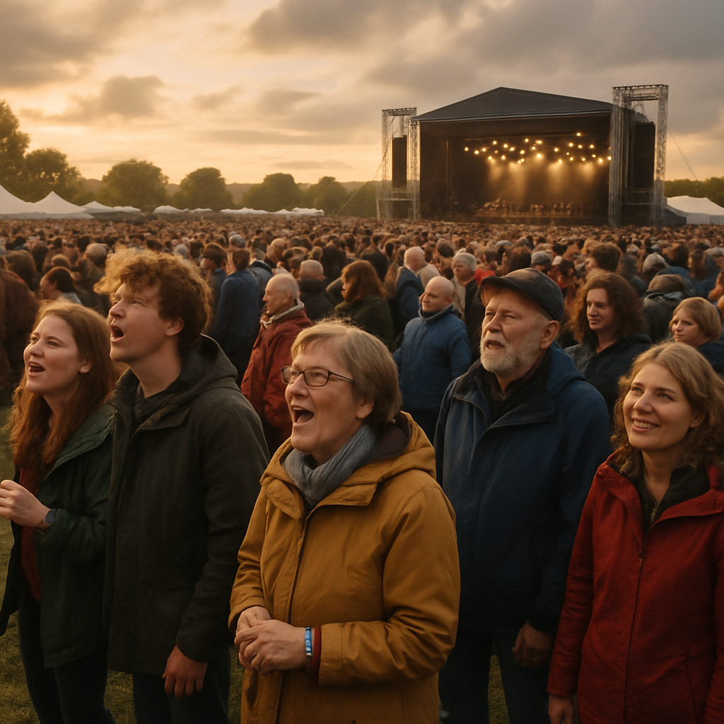 Glastonbury Festival Field Stage Crowd Numbered painting kits