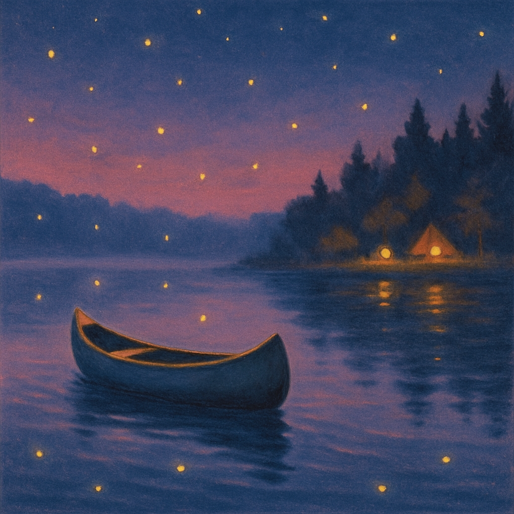 Twilight Canoe And Firefly Chorus paint by number