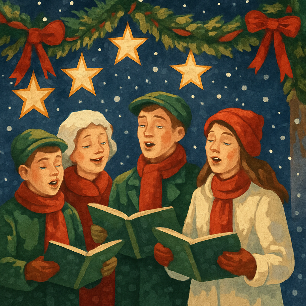 Festive Starlight Singers painting number kit