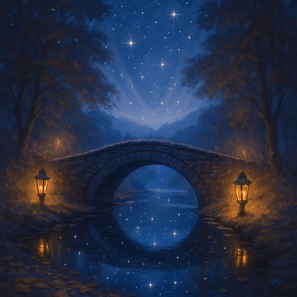 Starlit Hollow Bridge DIY paint by numbers