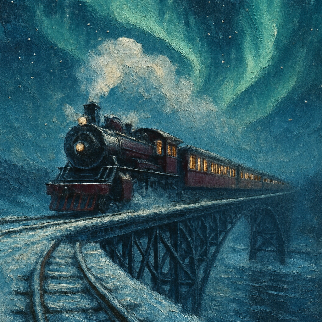 Polar Express Bridge Crossing Number painting