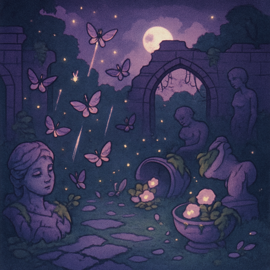 Mothlight Garden Ruin paint by numbers