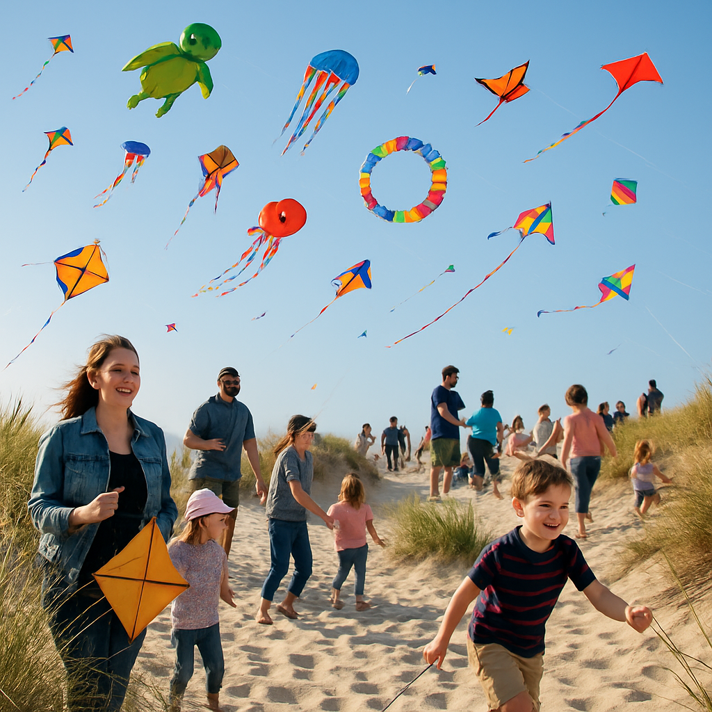 Kite Festival Over Coastal Dunes paint by numbers