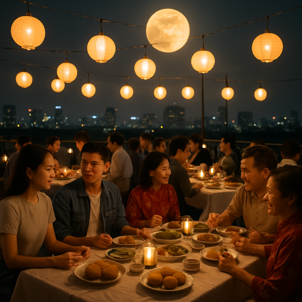 Harvest Moon Mid Autumn Dinner paint by numbers