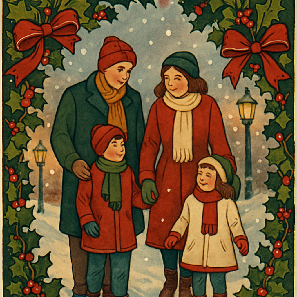 Ivy-Wrapped Snowfall Walk paint by numbers