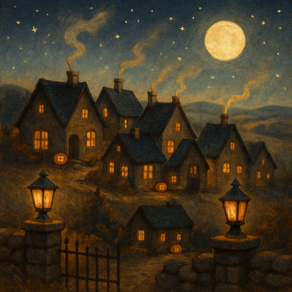 Hearthlight Hamlet Ridge Number painting