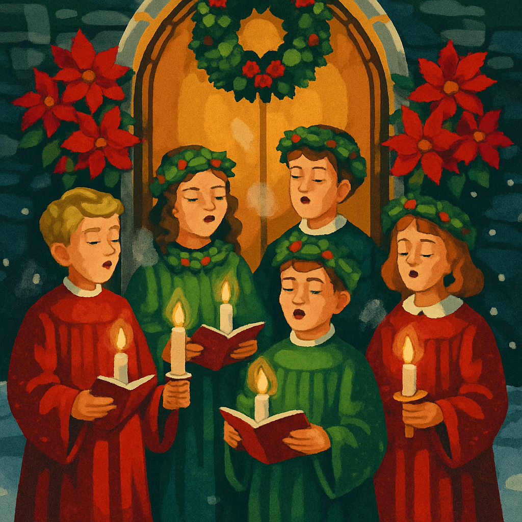 Poinsettia Carol Blessing Numbered painting kits