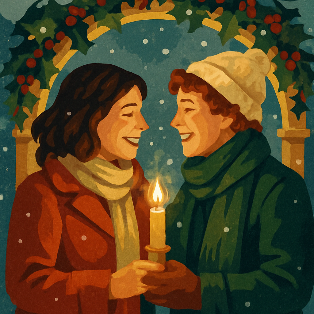 Holly-Lit Winter Reunion Painting by numbers kit