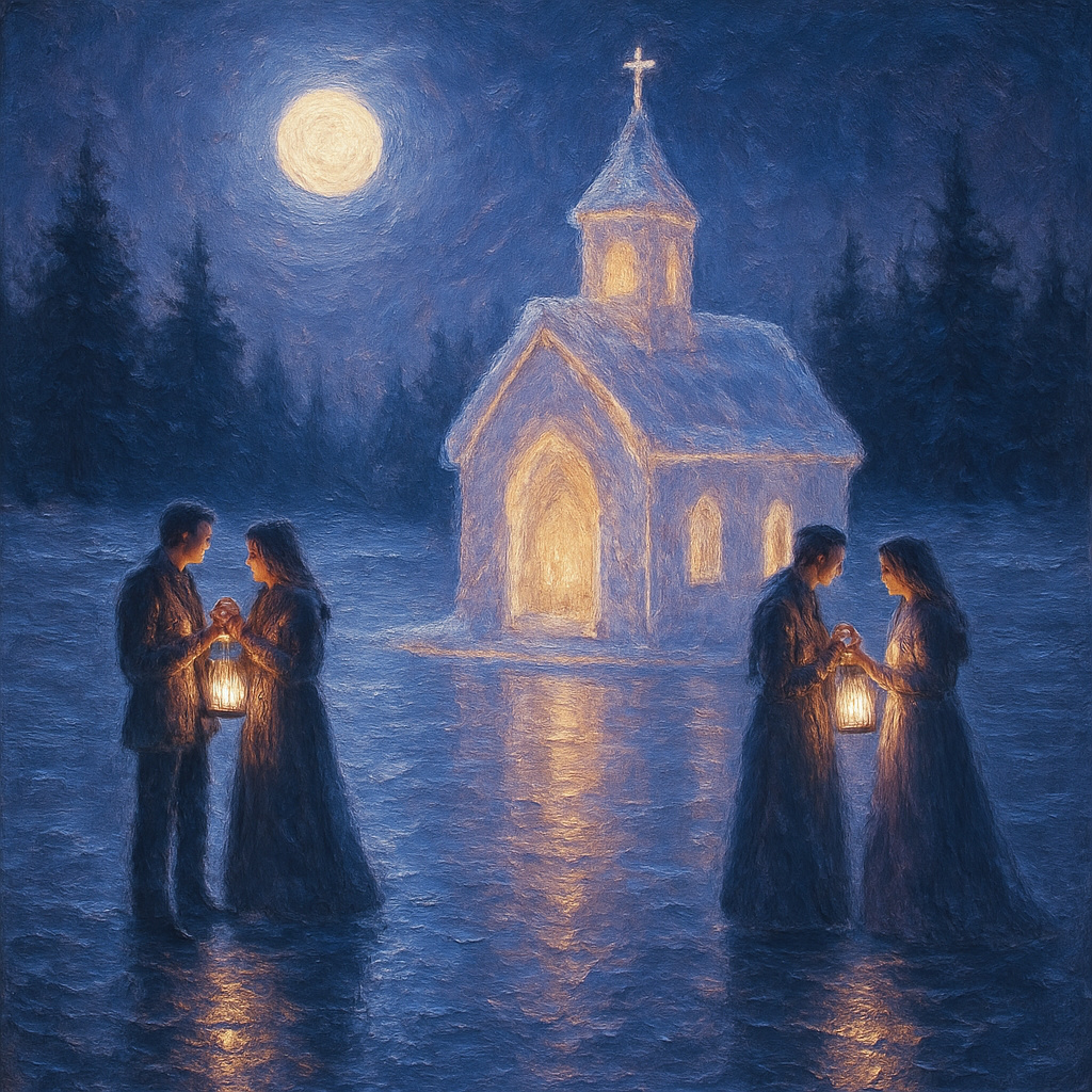 Lakeside Ice Chapel Ceremony Paint by numbers art