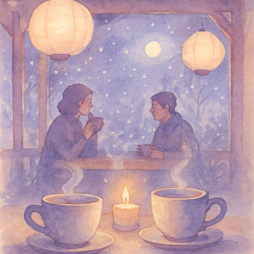 Frost Moon Tea House Numbered painting kits