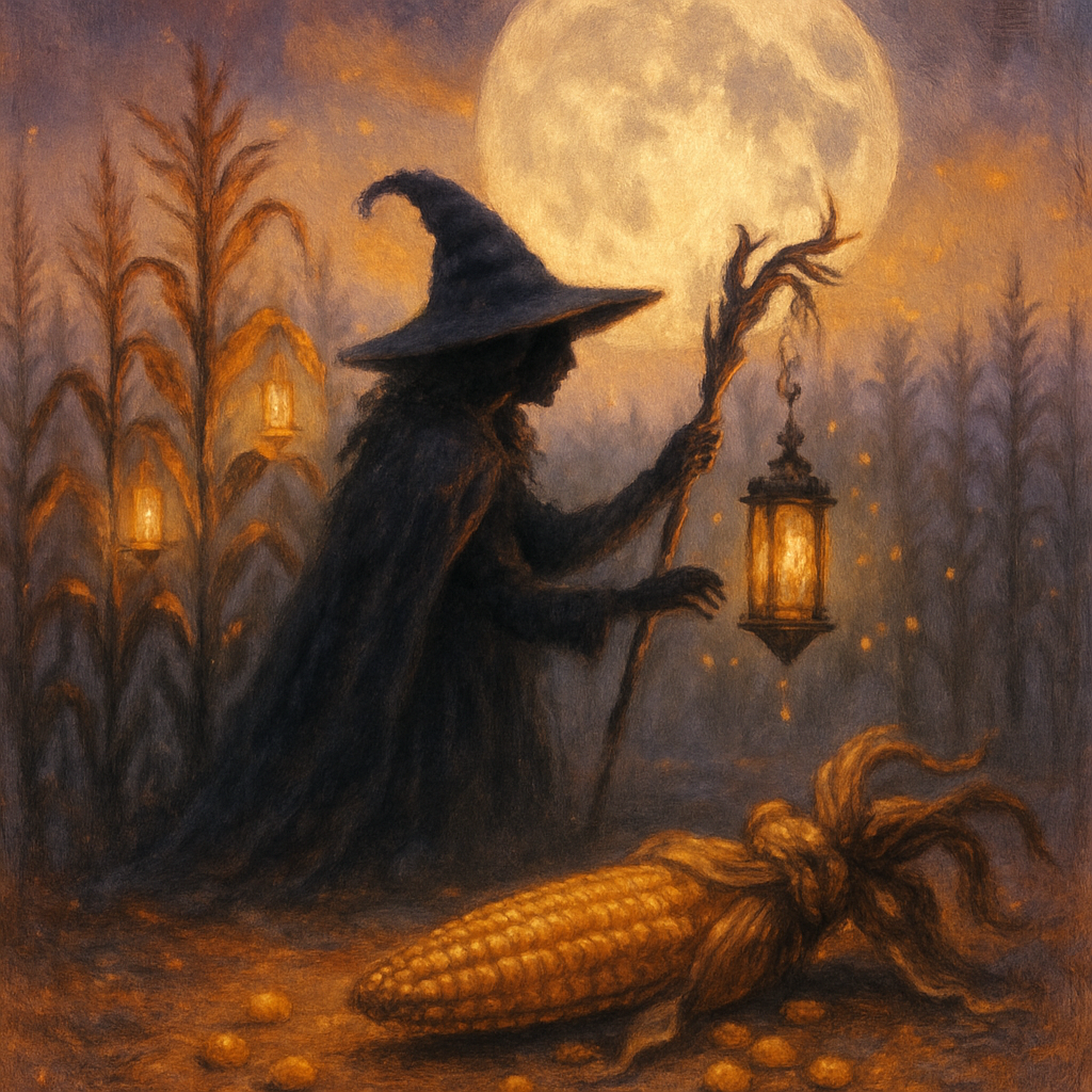 The Moonlit Corn Witch Numbered painting kits