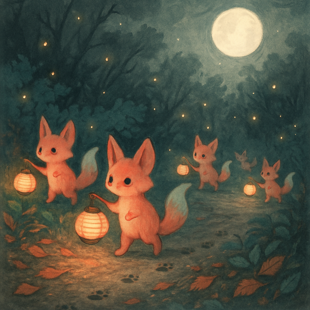 Night Of The Paper Lantern Foxes paint by color