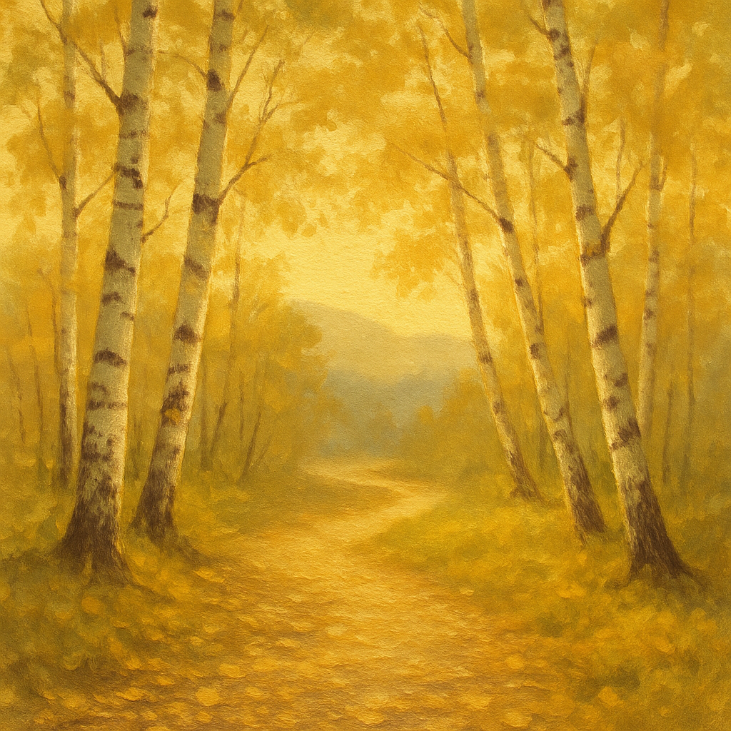Sunlit Birch Way paint by numbers