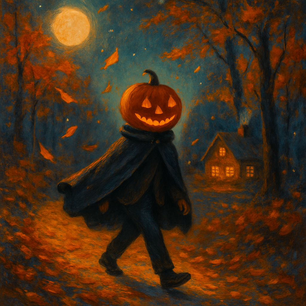 Pumpkin Moonlit Stroll Numbered painting kits