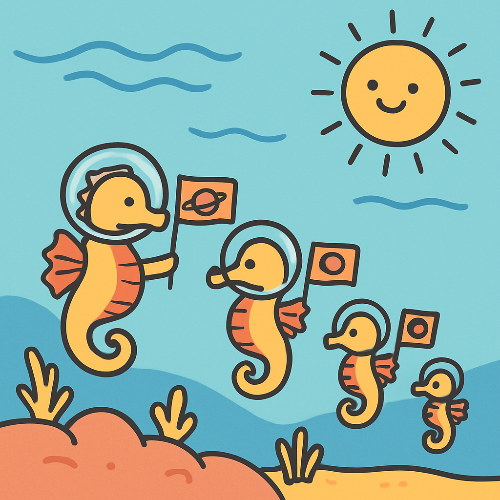 Stargazer Seahorse Parade Paint by numbers kits