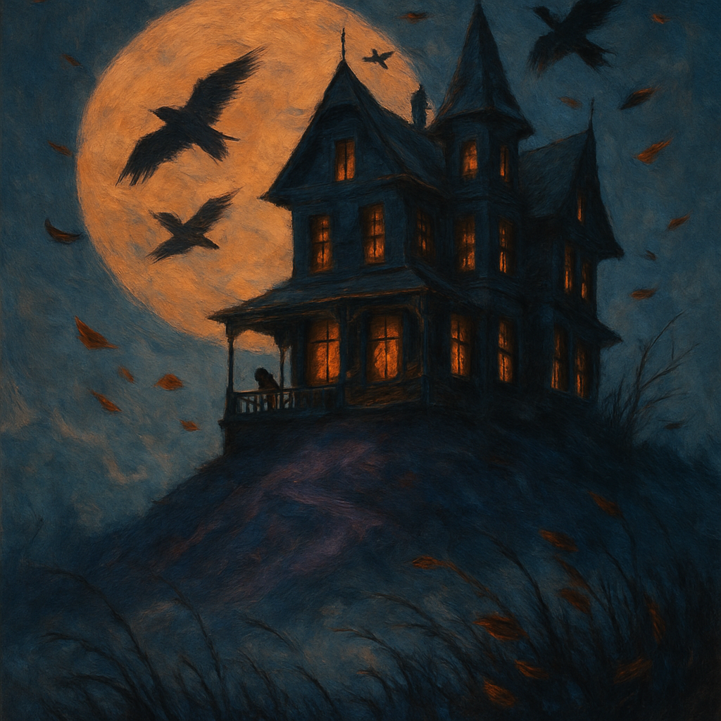 Haunted House On Violet Hill Painting by numbers kit