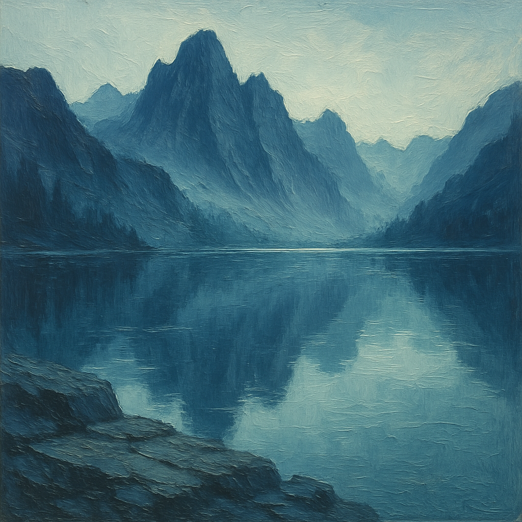 Misty Mountain Mirror Lake Paint by numbers art