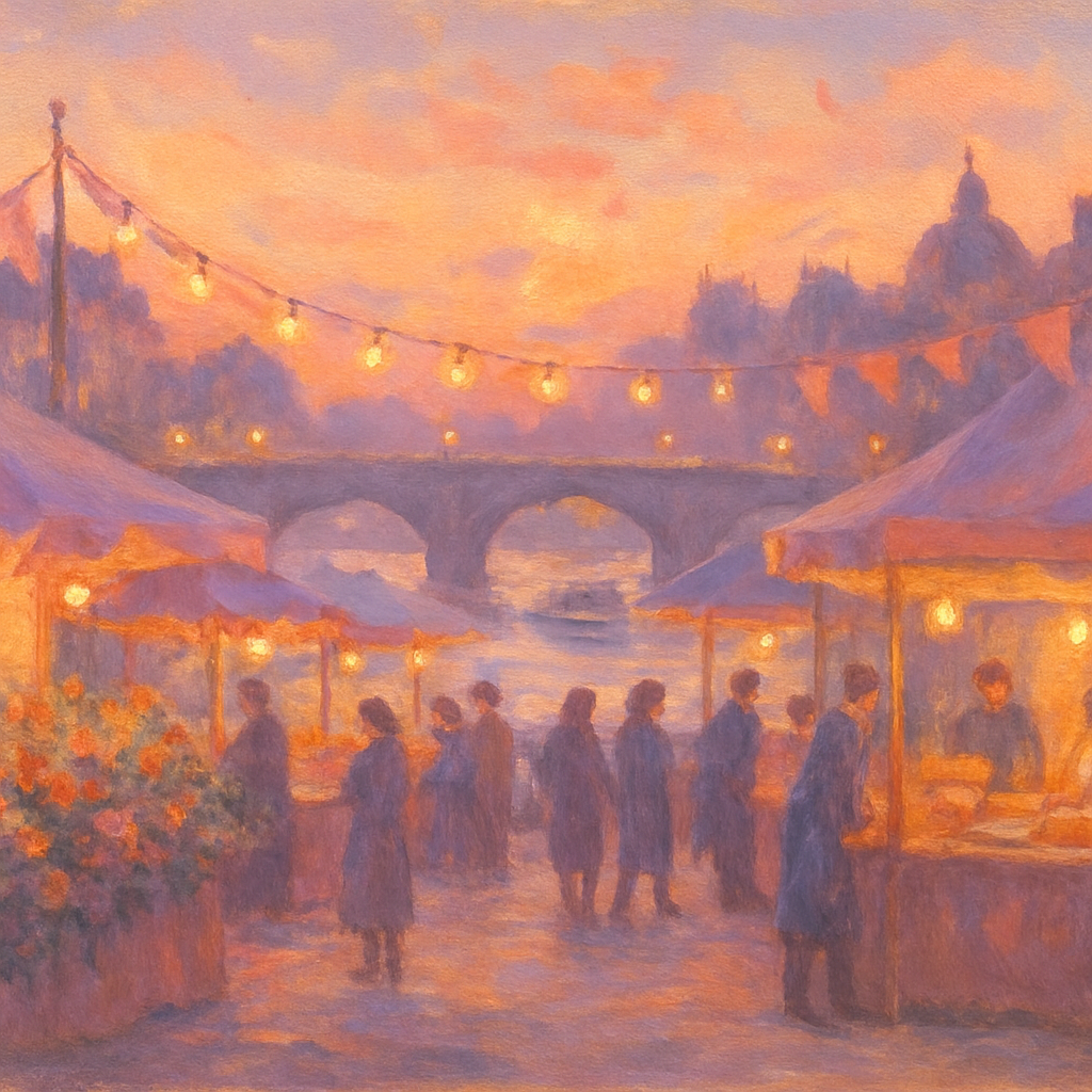 Sunset Bridge Market DIY paint by numbers