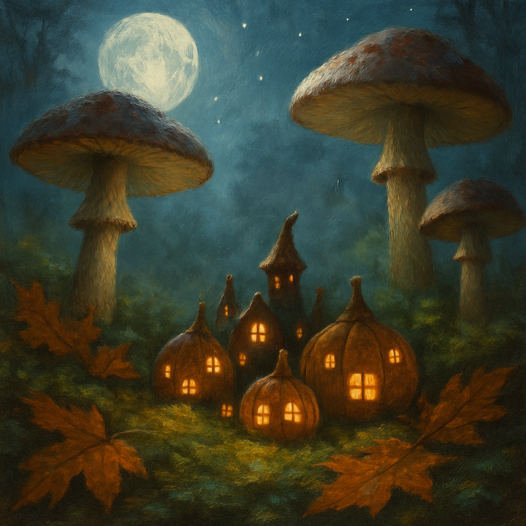 Garden Of Moonlit Mushrooms Painting by numbers kit