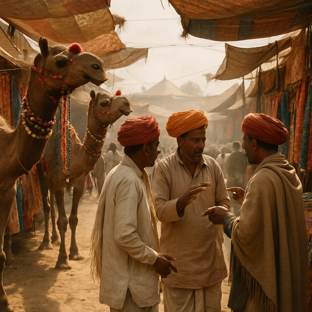 Pushkar Camel Fair Market Street Paint by numbers art