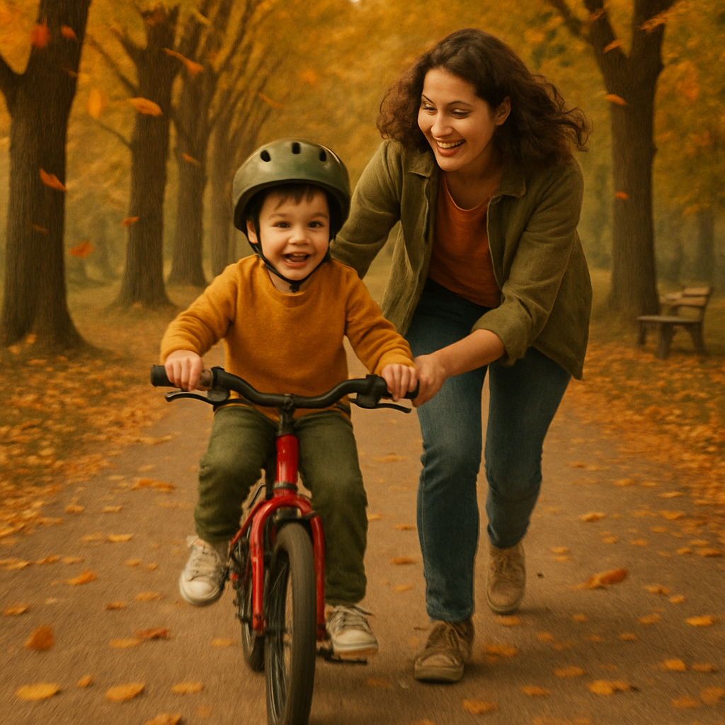 Bicycle Ride Through Autumn Leaves DIY paint by numbers