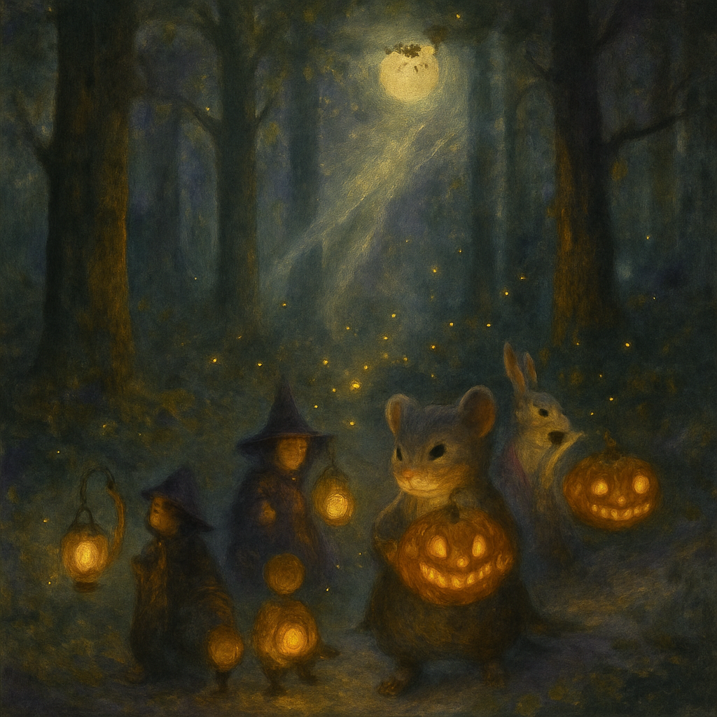 Enchanted Forest Lantern Parade Number painting