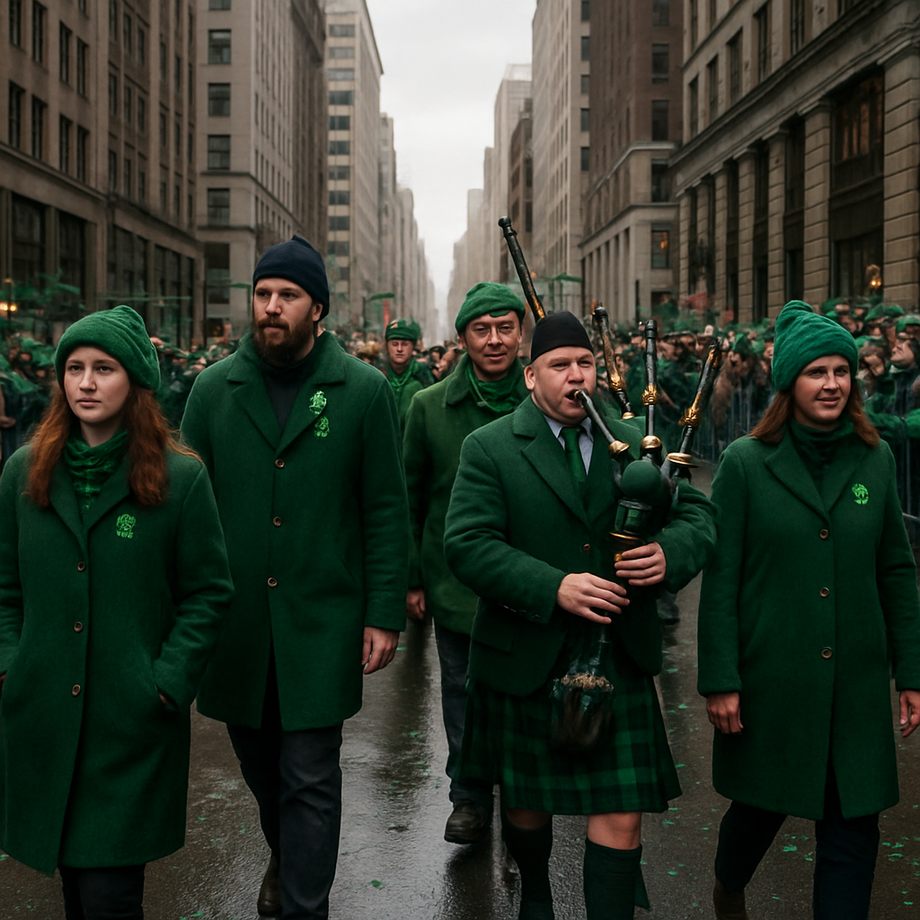St Patrick Street Parade Green March Painting by numbers kit