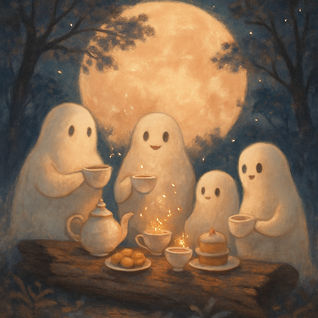 Moonlit Ghost Tea Party paint by number