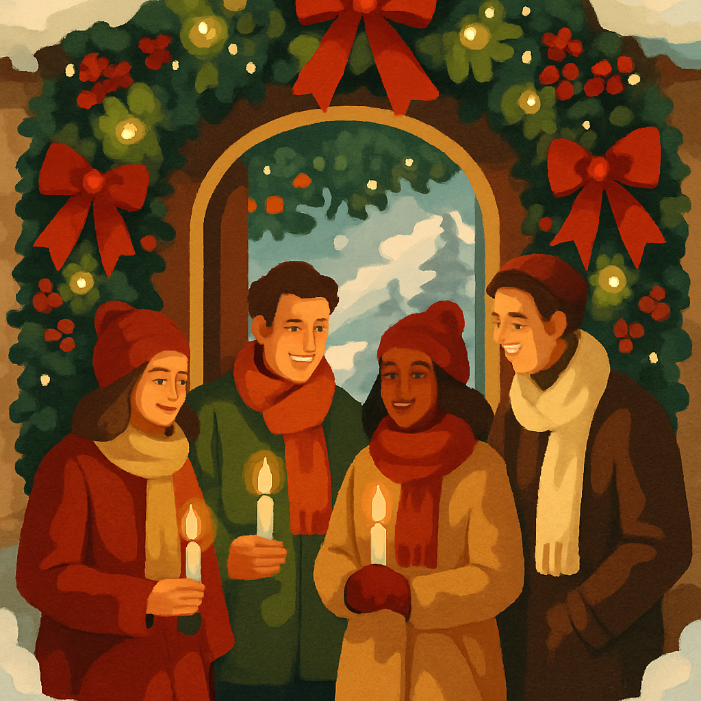 Winter Garland Gathering paint by color