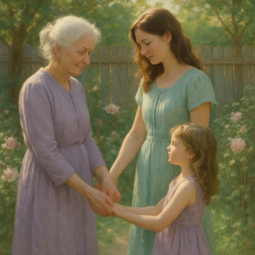Portrait Of Generations Holding Hands Number painting