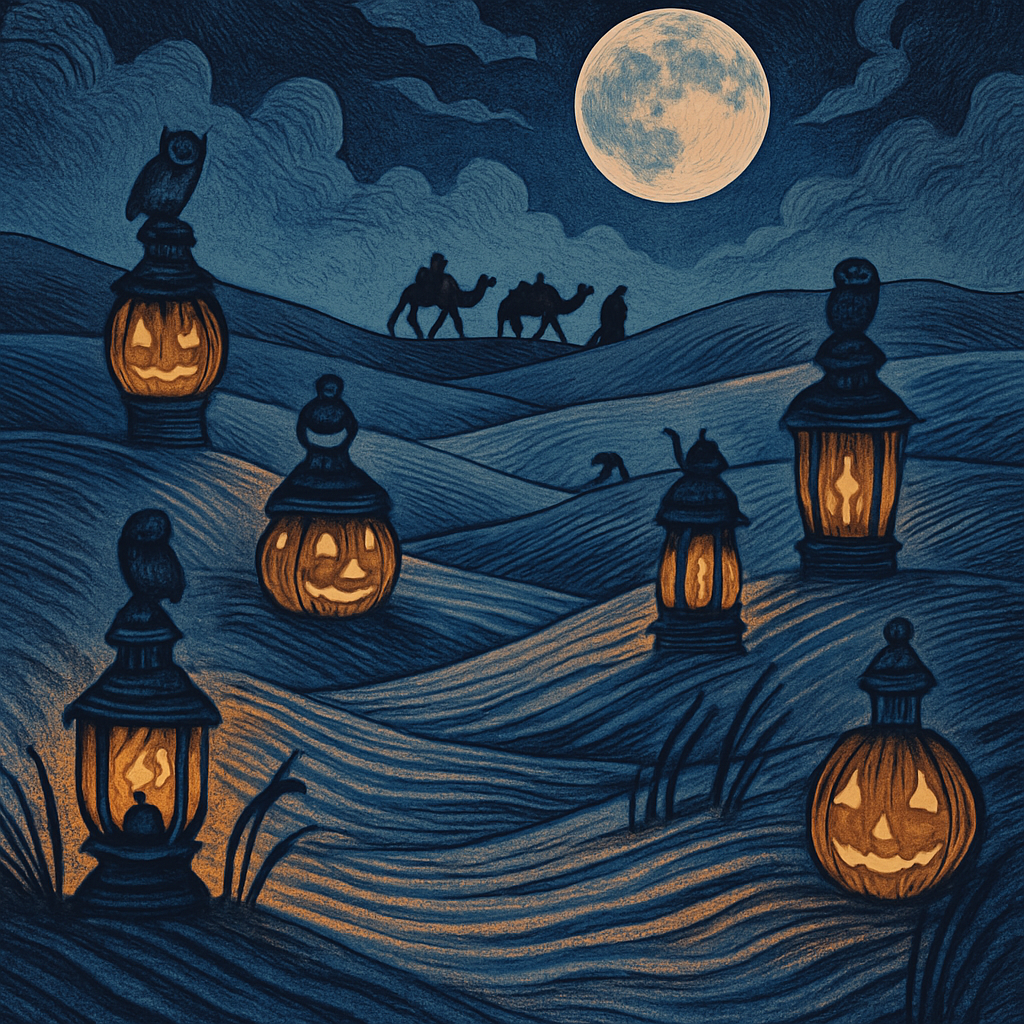 Lantern Dunes Under The Moon Paint by numbers kits
